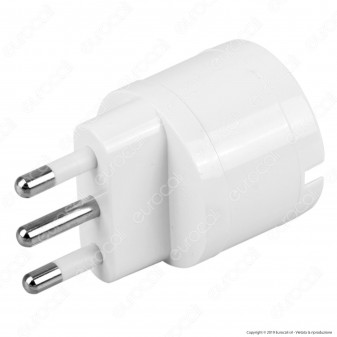 V-Tac Adattatore Singolo Schuko con Spina 16A Colore Bianco - SKU 8720