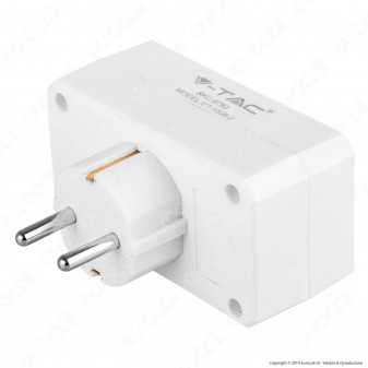 V-Tac VT-1006 Multipresa Adattatore Doppio Colore Bianco - SKU 8783