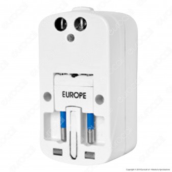 V-Tac Adattatore Singolo Universale con 2 Prese USB Colore Bianco - SKU 8704