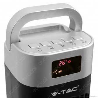 V-Tac VT-5546 Tower Fan 46 Inches con Display Temperatura e Telecomando Colore Nero - SKU 7901