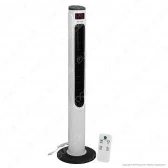 V-Tac VT-5547 Tower Fan 46 Inches con Display Temperatura e Telecomando Colore Bianco Lucido - SKU 7902