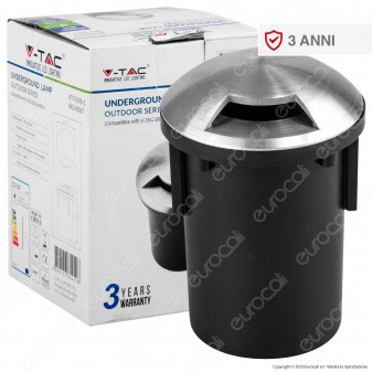 V-Tac VT-7678-1 Segnapasso da Interramento in Alluminio IP67 con Portalampada GU 5.3 - SKU 8567