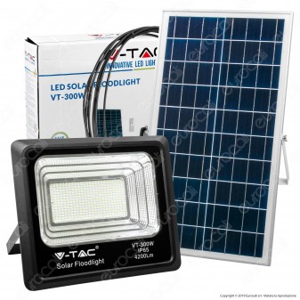 V-Tac VT-300W Faro LED 300W a Batteria con Pannello Solare e Telecomando - SKU 8578 / 94027