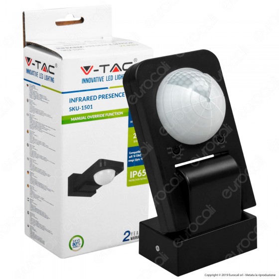 V-Tac VT-8083 Sensore di Movimento a Infrarossi per Lampadine Colore Bianco - SKU 1501 V-Tac VT-8083 Sensore di Movimento a Infrarossi per Lampadine Colore Bianco - SKU 1501