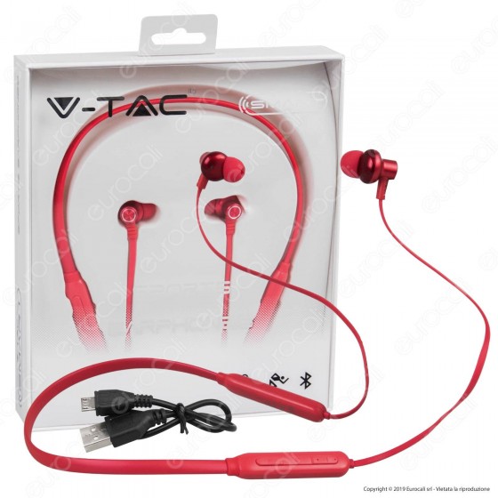 V-Tac VT-6166 Coppia di Auricolari Bluetooth Sports Earphones Colore Nero - SKU 7710 V-Tac VT-6166 Coppia di Auricolari Bluetooth Sports Earphones Colore Nero - SKU 7710