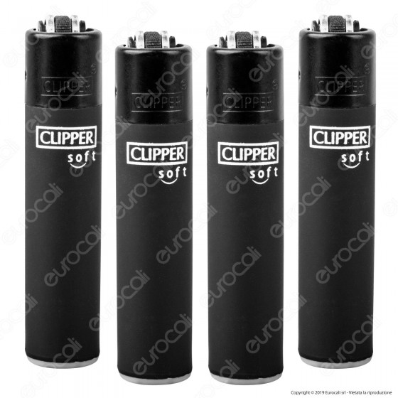 Clipper Micro Fantasia Soft Black - 4 Accendini Clipper Micro Fantasia Soft Black - 4 Accendini