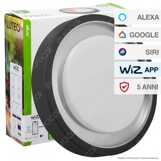 Lutec Origo Plafoniera LED 16W RGB+W 3in1 WiFi IP54 - mod. 6335142118 Lutec Origo Plafoniera LED 16W RGB+W 3in1 WiFi IP54 - mod. 6335142118