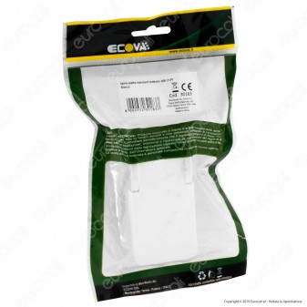 Ecova Spina Singola Schuko Piatta con Uscita Cavo a 90° di Colore Bianco - mod. 30183