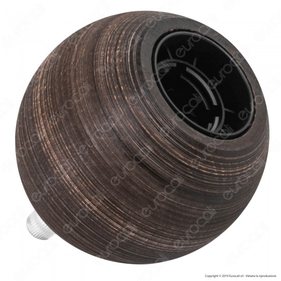 FAI Bicchiere Portalampada Sferico in Legno per Lampadine E27 Colore Wengè FAI Bicchiere Portalampada Sferico in Legno per Lampadine E27 Colore Wengè