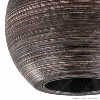 FAI Bicchiere Portalampada Sferico in Legno per Lampadine E27 Colore Wengè