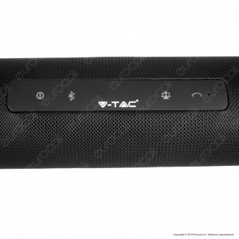 V-Tac VT-6133 Speaker Bluetooth Portatile 2x3W con Rivestimento in Stoffa e Microfono Ingresso MicroSD AUX - SKU 7726