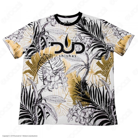 Dud Shisha T-Shirt Manica Corta in Tessuto Traspirante - Fantasia Flower Dud Shisha T-Shirt Manica Corta in Tessuto Traspirante - Fantasia Flower