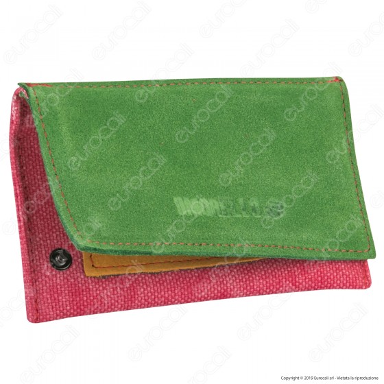 Il Morello Classic Portatabacco in Vera Pelle Jamaica Verde Gialla e Tessuto Jeans Rosso Il Morello Classic Portatabacco in Vera Pelle Jamaica Verde Gialla e Tessuto Jeans Rosso