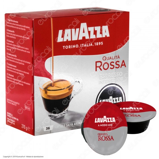 36 Capsule Caffè Lavazza Espresso Qualità Rossa - Cialde Originali Lavazza A Modo Mio 36 Capsule Caffè Lavazza Espresso Qualità Rossa - Cialde Originali Lavazza A Modo Mio