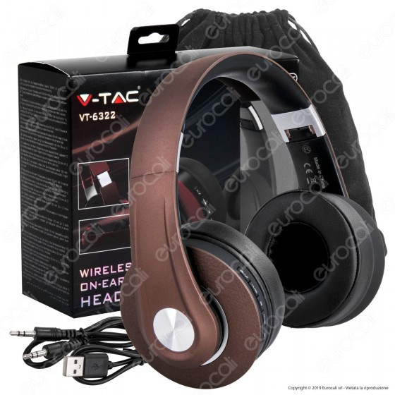 V-Tac VT-6322 Cuffie Wireless a Padiglione Bluetooth V-Tac VT-6322 Cuffie Wireless a Padiglione Bluetooth