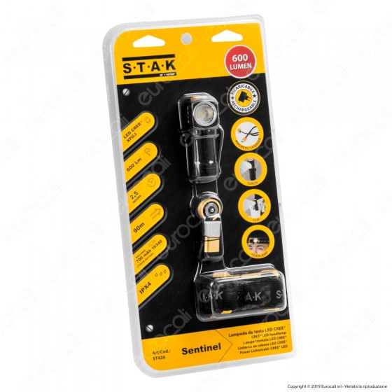 Velamp STAK Torcia LED Headlight Multifunzione Ricarica USB - Torcia Frontale - mod. ST426 Velamp STAK Torcia LED Headlight Multifunzione Ricarica USB - Torcia Frontale - mod. ST426