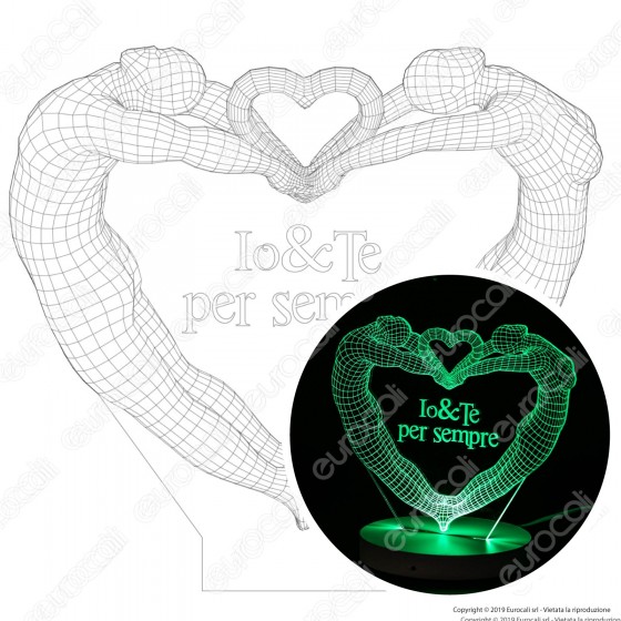 Io & Te per Sempre - Placca in Plexiglass Trasparente Effetto 3D Incisa al Laser Made in Italy Io & Te per Sempre - Placca in Plexiglass Trasparente Effetto 3D Incisa al Laser Made in Italy