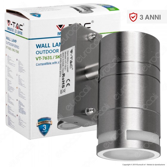V-Tac VT-7631 Portalampada Wall Light da Muro per Lampadine GU10 - V-Tac VT-7631 Portalampada Wall Light da Muro per Lampadine GU10 -
