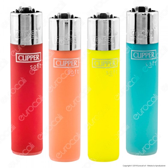 Clipper Large Fantasia Traslucido Soft Touch - 4 Accendini Clipper Large Fantasia Traslucido Soft Touch - 4 Accendini
