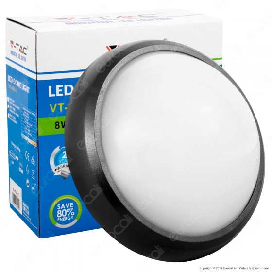 V-Tac VT-8014 Plafoniera LED 8W Forma Circolare Colore Nero - SKU V-Tac VT-8014 Plafoniera LED 8W Forma Circolare Colore Nero - SKU