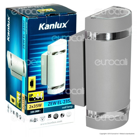 Kanlux ZEW EL-235U-GR Portalampada Wall Light da Muro per Lampadine Kanlux ZEW EL-235U-GR Portalampada Wall Light da Muro per Lampadine