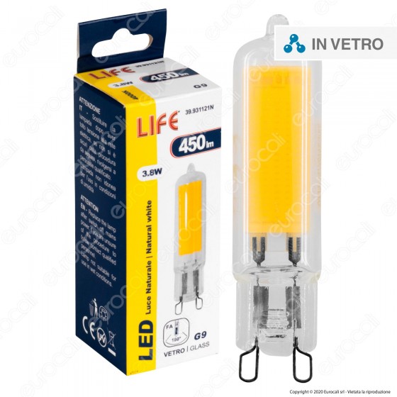 Life Lampadina LED COB G9 3,8W Tubolare - mod. 39.931121C / Life Lampadina LED COB G9 3,8W Tubolare - mod. 39.931121C /