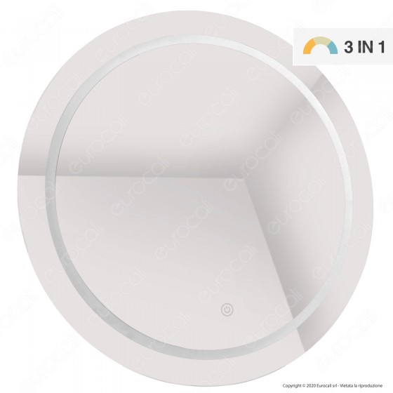 V-Tac VT-8602 Lampada LED a Specchio Rotondo da Parete 25W IP44 3in1