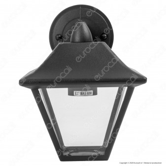 V-Tac VT-843 Portalampada da Giardino Wall Lamp Nero da Muro IP44 per