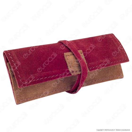 Il Morello Portacartine in Vera Pelle Colore Rosso Bordeaux e Marrone Il Morello Portacartine in Vera Pelle Colore Rosso Bordeaux e Marrone