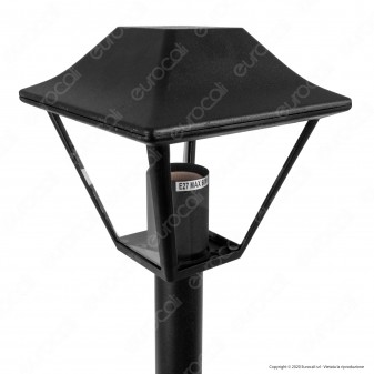 V-Tac VT-845 Lampione Portalampada Nero per Lampadine E27 da Giardino