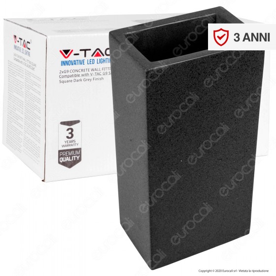 V-Tac VT-893 Applique Portalampada Doppio da Muro Concrete Wall V-Tac VT-893 Applique Portalampada Doppio da Muro Concrete Wall
