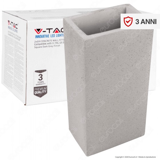 V-Tac VT-893 Applique Portalampada Doppio da Muro Concrete Wall V-Tac VT-893 Applique Portalampada Doppio da Muro Concrete Wall