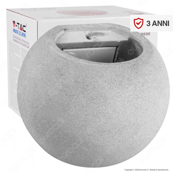 V-Tac VT-891 Applique Portalampada Rotondo da Muro Concrete Wall V-Tac VT-891 Applique Portalampada Rotondo da Muro Concrete Wall