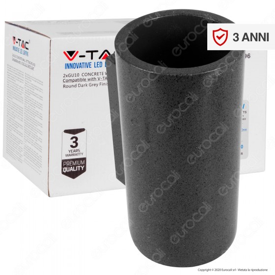 V-Tac VT-894 Applique Cilindro Portalampada Doppio da Muro Concrete V-Tac VT-894 Applique Cilindro Portalampada Doppio da Muro Concrete