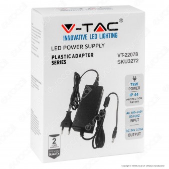 V-Tac VT-22078 Alimentatore 24V 78W Plug&Play con Jack 2.1 - SKU 3272