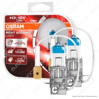 Osram Night Breaker Laser 55W - 2 Lampadine H3