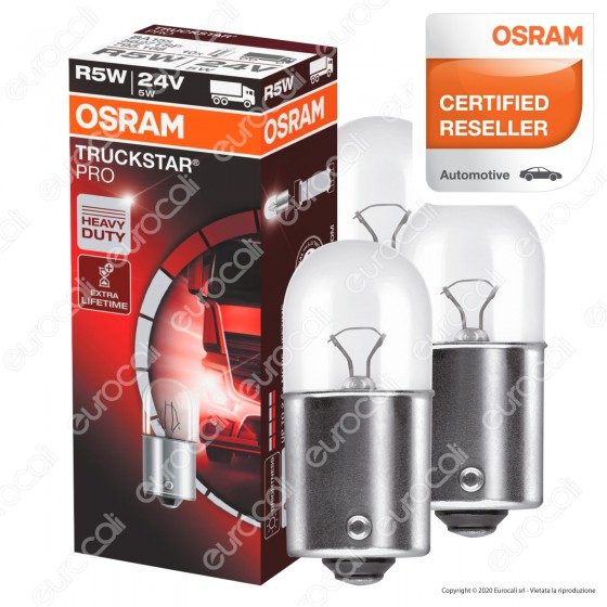 Osram Truckstar Pro per Camion 5W - 10 Lampadine R5W Osram Truckstar Pro per Camion 5W - 10 Lampadine R5W