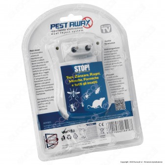 Kit 2 Intergross Pest Away Repellente Elettronico per Insetti e Roditori con Elettromagnetismo ed Ultrasuoni