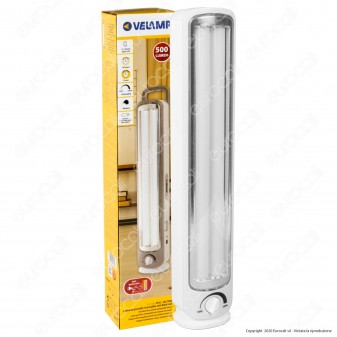 Velamp Lampada LED 24W Portatile con Luce di Emergenza Anti Black Out
