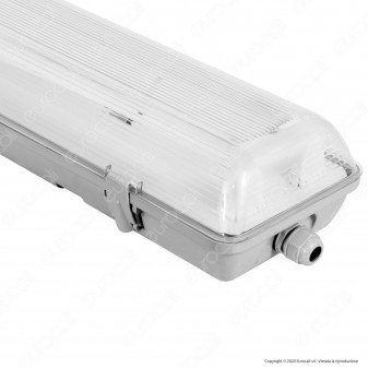 Life Plafoniera Doppia Impermeabile per 2 Tubi LED T8 da 150cm - mod.