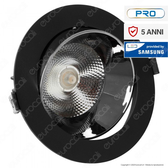 V-Tac PRO VT-2-23 Faretto LED COB 20W da Incasso Rotondo Nero Chip V-Tac PRO VT-2-23 Faretto LED COB 20W da Incasso Rotondo Nero Chip