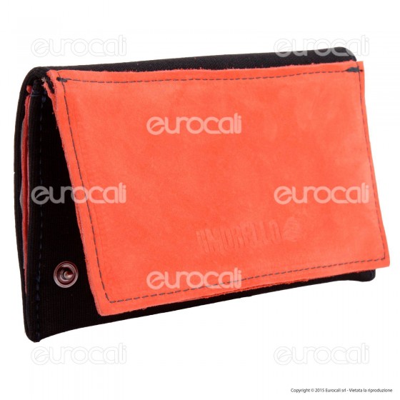 Il Morello Classic Portatabacco in Vera Pelle Arancione e Tessuto Nero Il Morello Classic Portatabacco in Vera Pelle Arancione e Tessuto Nero