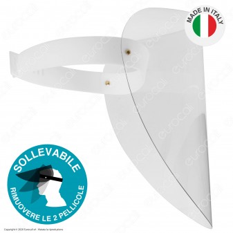 Visiera Protettiva Orientabile in Plastica Trasparente Robusta 1mm