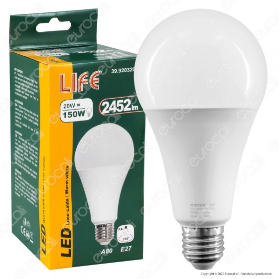 Lampadina LED E27 20W Bulb A80 Life