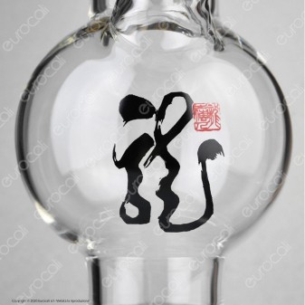 Bong Black Leaf Golden Dragon con Precooler in Vetro - Altezza 45 cm