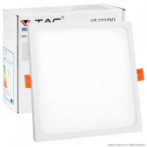 V-Tac VT-2222 SQ Pannello LED Quadrato 22W SMD da Incasso con Driver V-Tac VT-2222 SQ Pannello LED Quadrato 22W SMD da Incasso con Driver