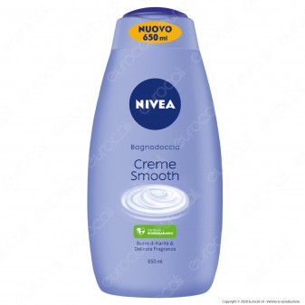 Nivea Creme Smooth Bagnodoccia Biodegradabile con Burro di Karitè -