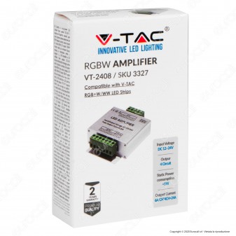 V-Tac VT-2408 Amplificatore di Segnale Max 16A per Controller di