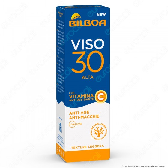Bilboa Crema Solare Viso Protezione Alta SPF 30 Anti-Rughe e Bilboa Crema Solare Viso Protezione Alta SPF 30 Anti-Rughe e
