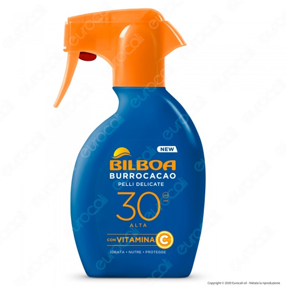 Bilboa Spray Solare Burrocacao Protezione Alta SPF 30 Pelli Delicate Bilboa Spray Solare Burrocacao Protezione Alta SPF 30 Pelli Delicate